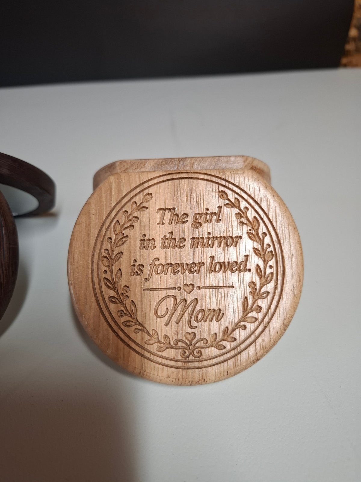 Forever Loved Mom CNC-Engraved Compact Mirror