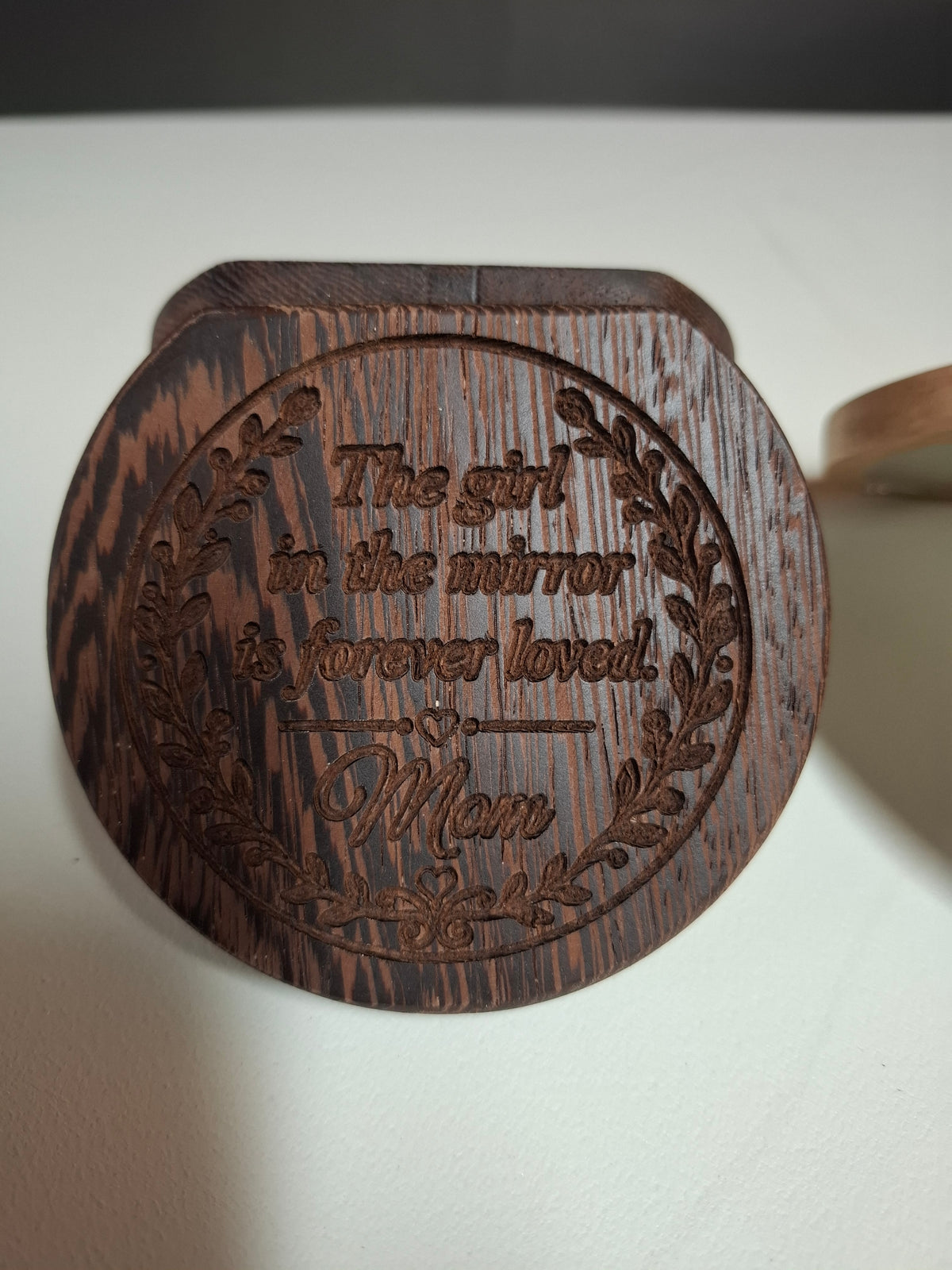 Forever Loved Mom CNC-Engraved Compact Mirror